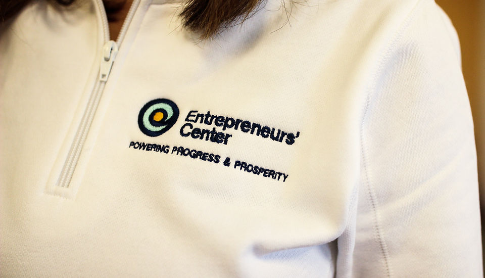 A shirt with the Entrepreneurs Center logo