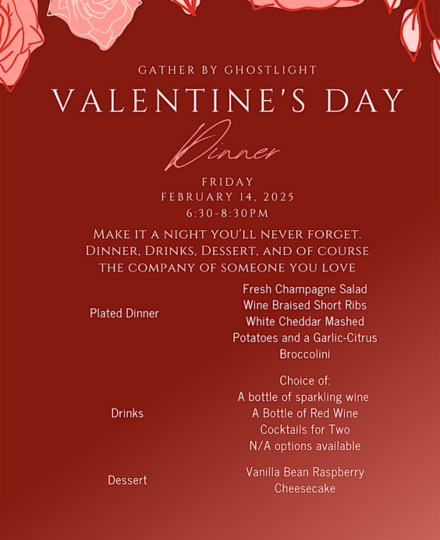 Valentines Day Dinner Menu at Gather